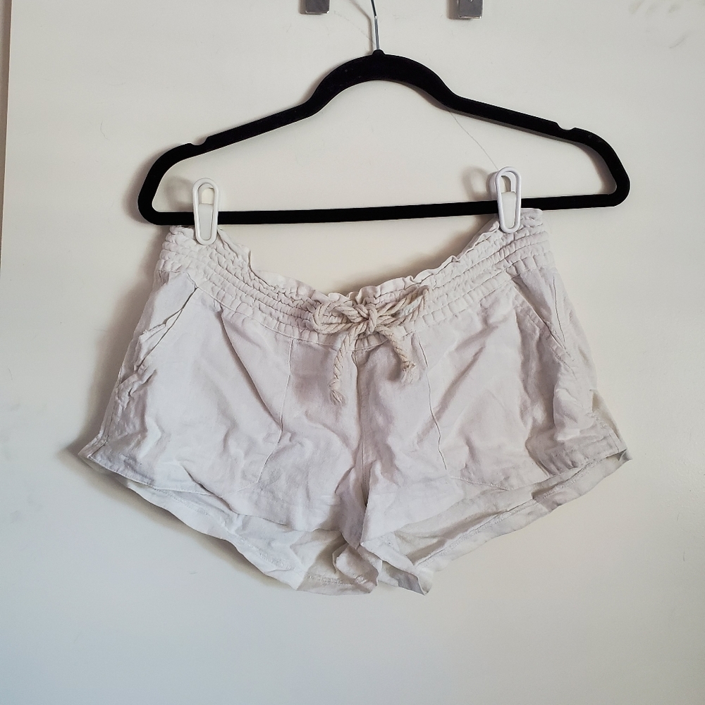 Roxy White Linen Shorts M